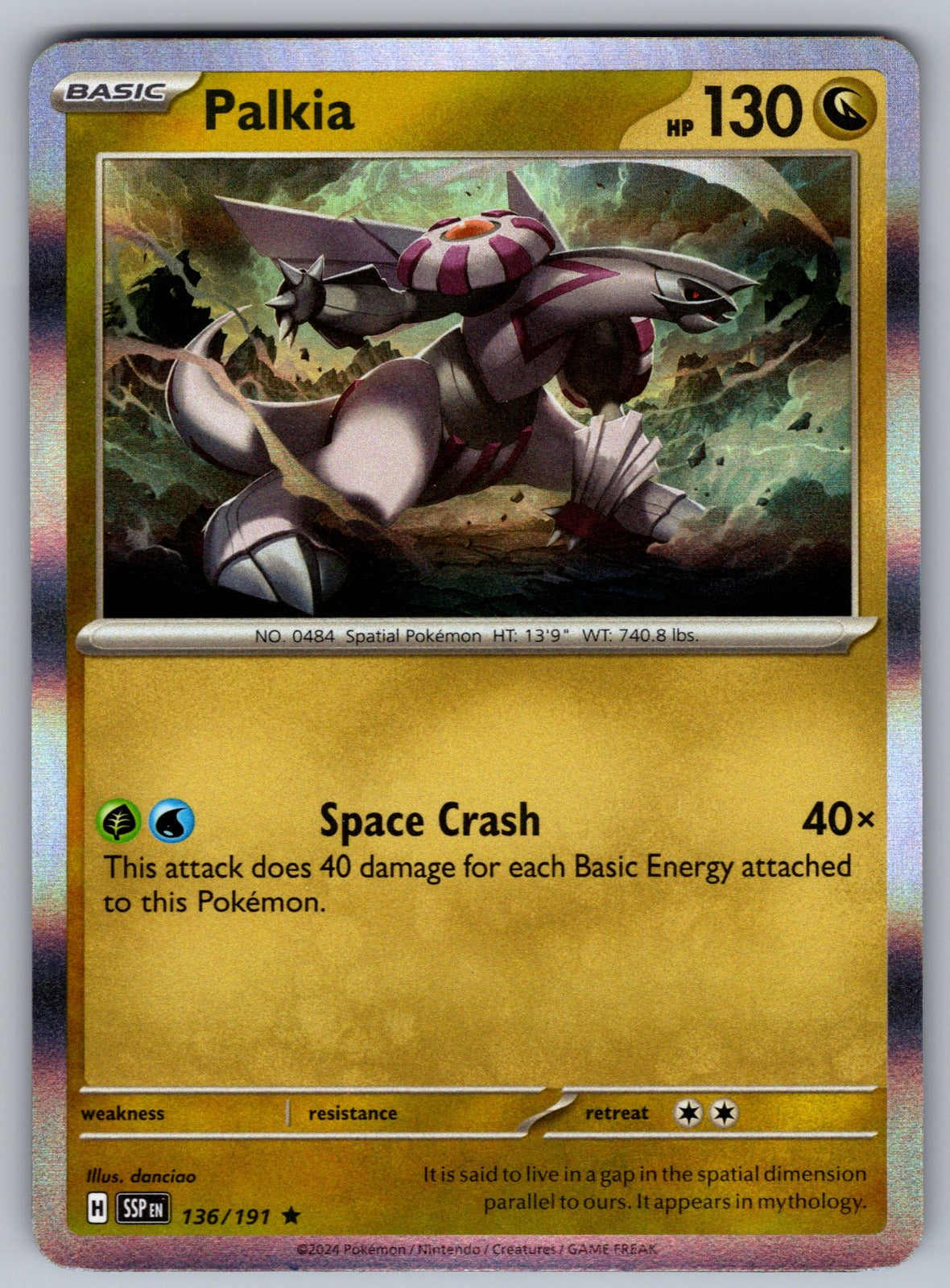 Palkia Holo Rare SV08: Surging Sparks 136/191 NM 2024