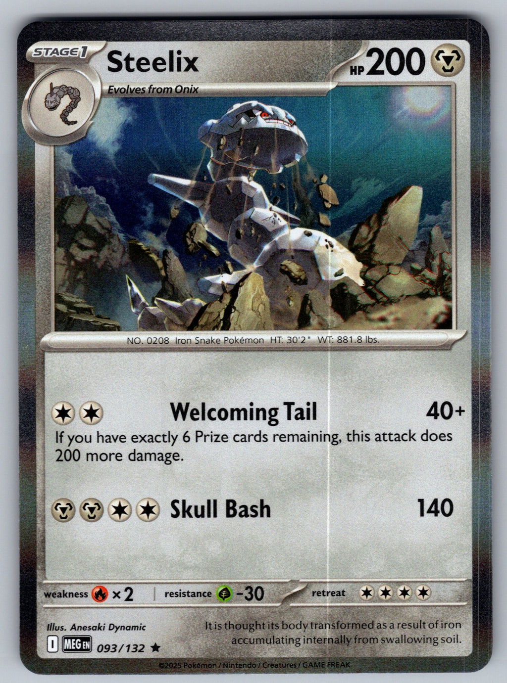 Steelix Holo Rare ME01: Mega Evolution 093/132 NM 2025
