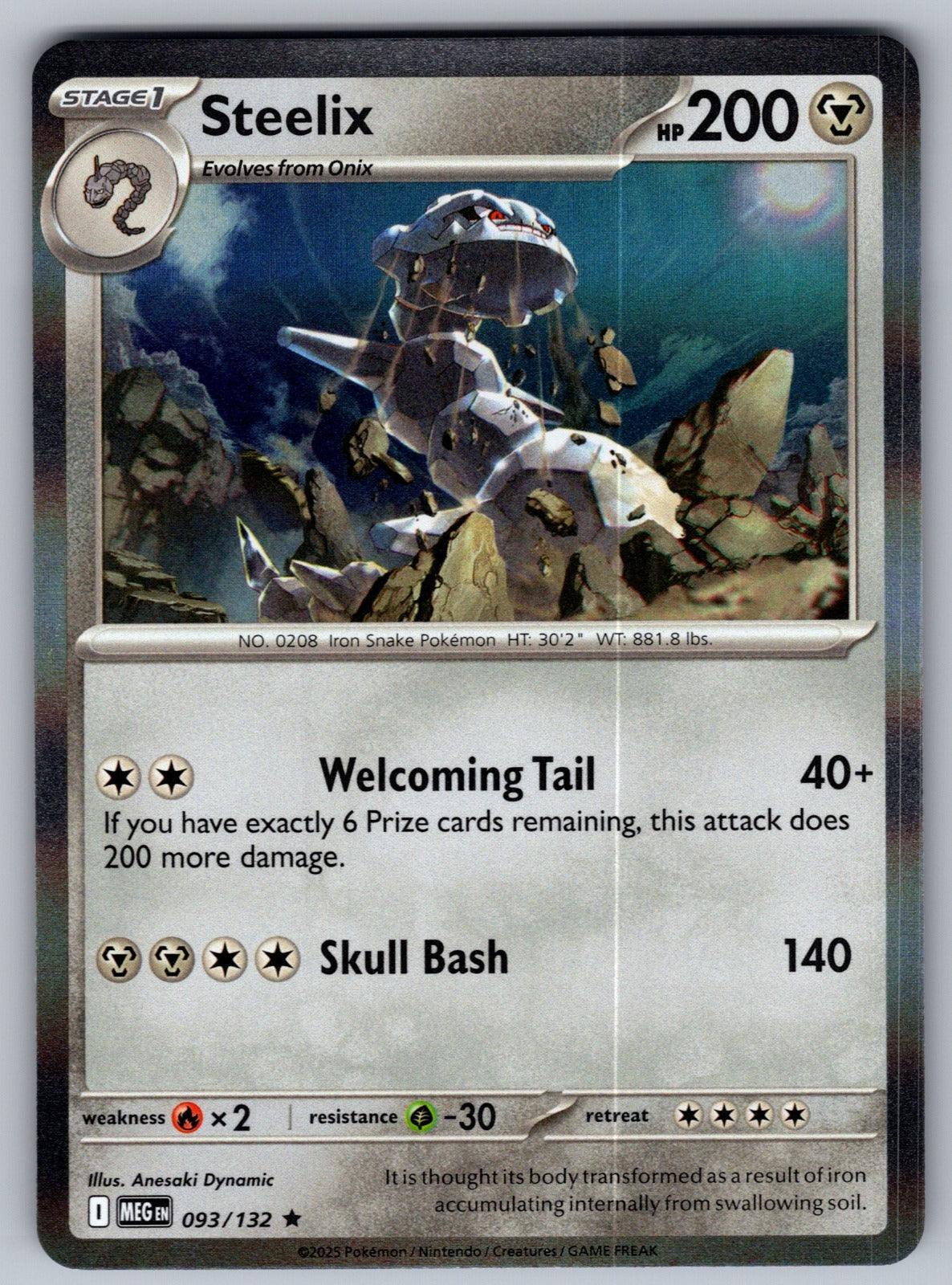 Steelix Holo Rare ME01: Mega Evolution 093/132 NM 2025