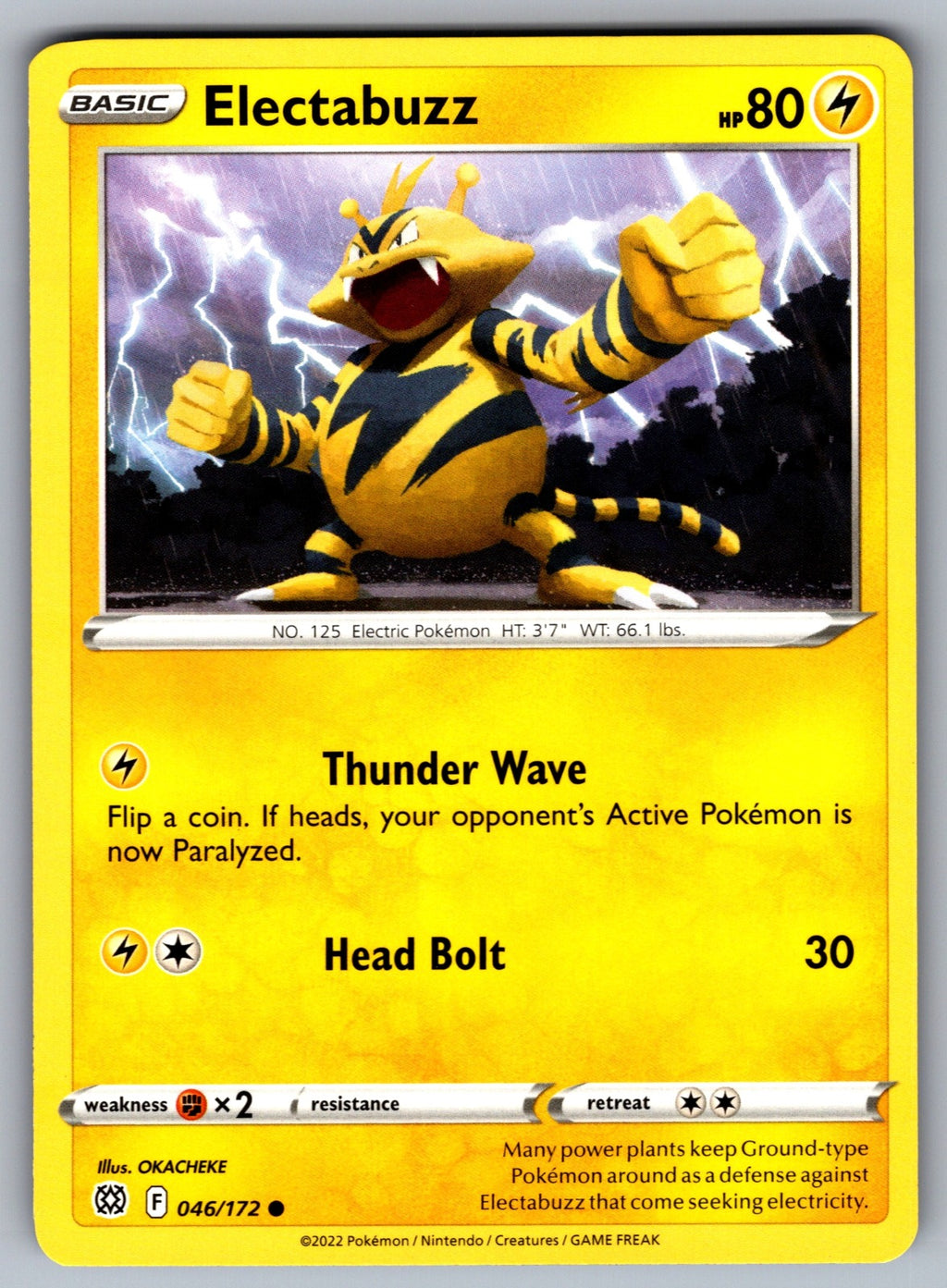 Electabuzz Common SWSH09: Brilliant Stars 046/172 NM 2022