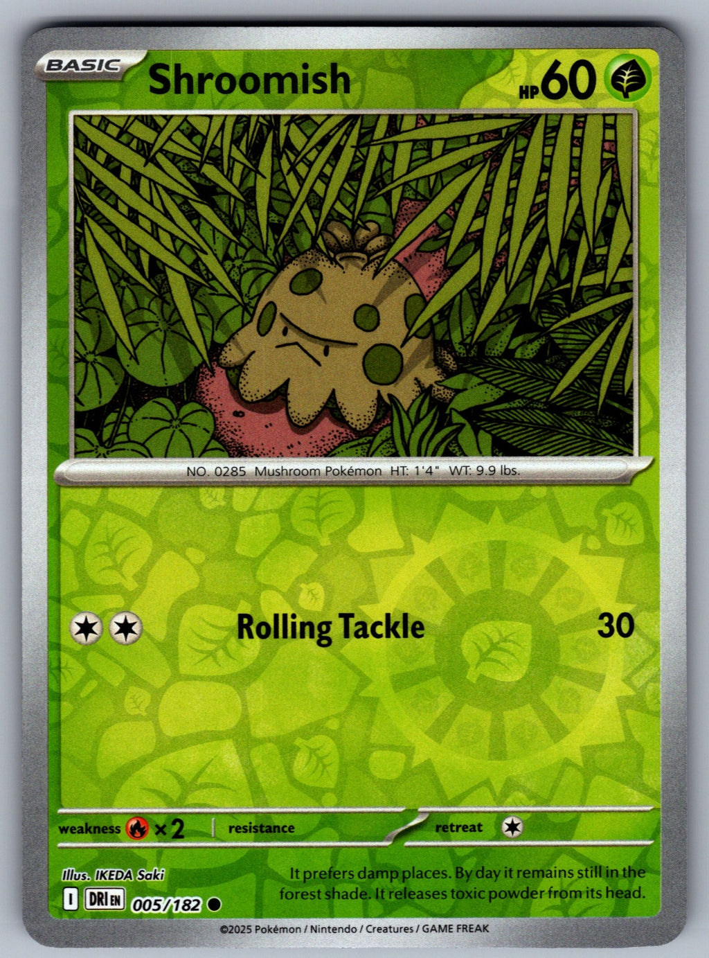 Shroomish Reverse Holo Common SV10: Destined Rivals 005/182 NM 2025