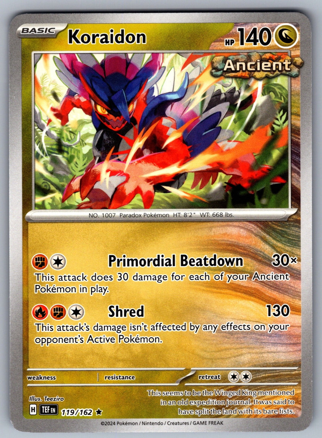 Koraidon Rare Deck Exclusives 119/162 NM 2016