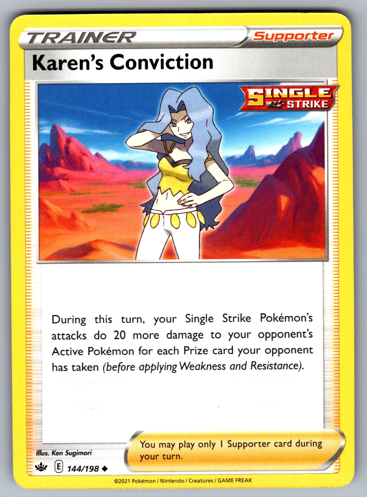Karen's Conviction Uncommon SWSH06: Chilling Reign 144/198 NM 2021