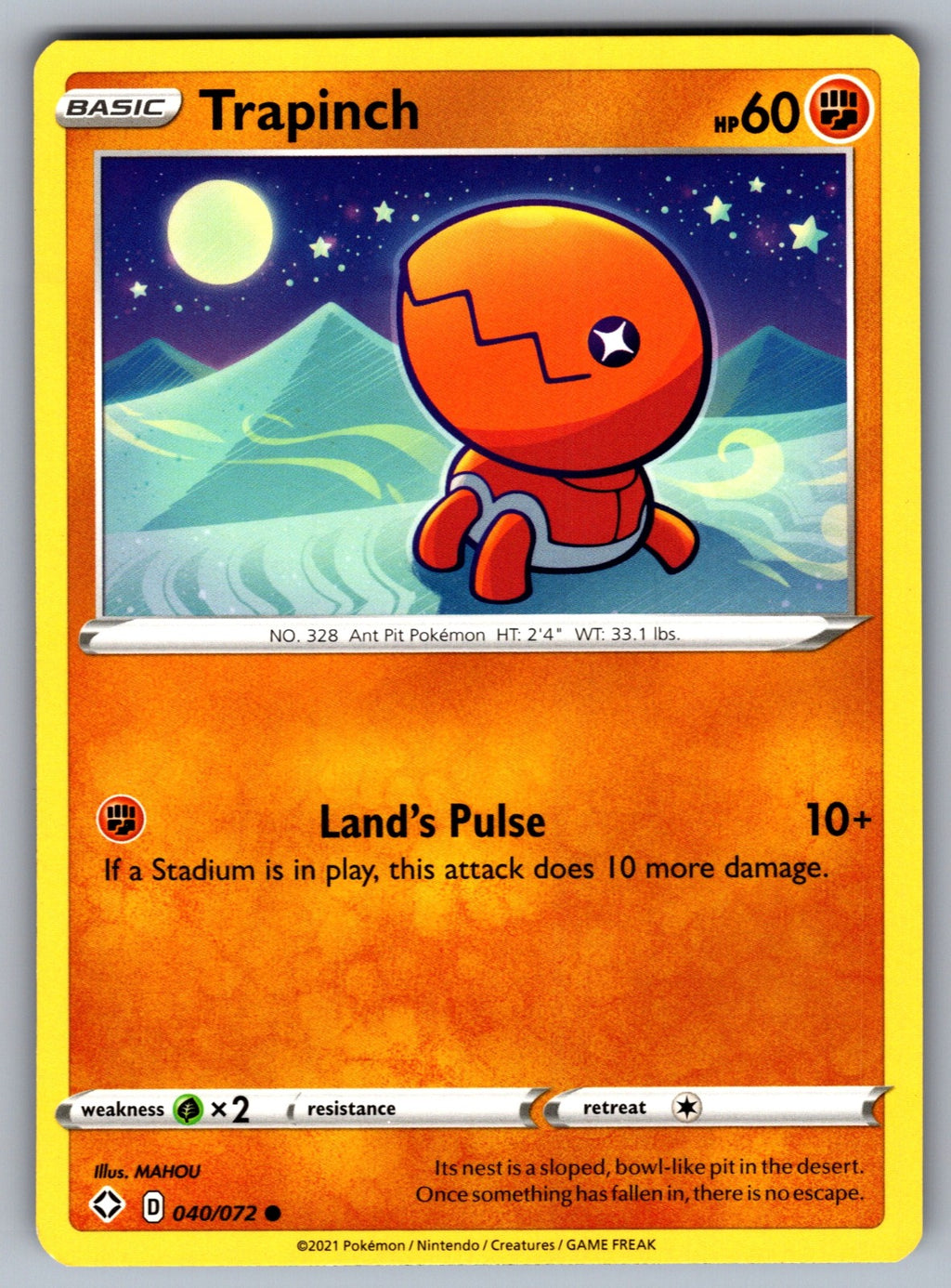 Trapinch Common Shining Fates 040/072 NM 2021