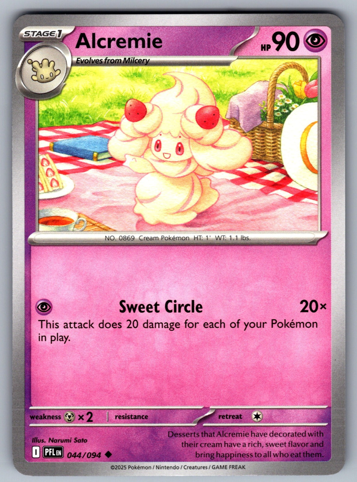 Alcremie Uncommon ME02: Phantasmal Flames 044/094 NM 2025