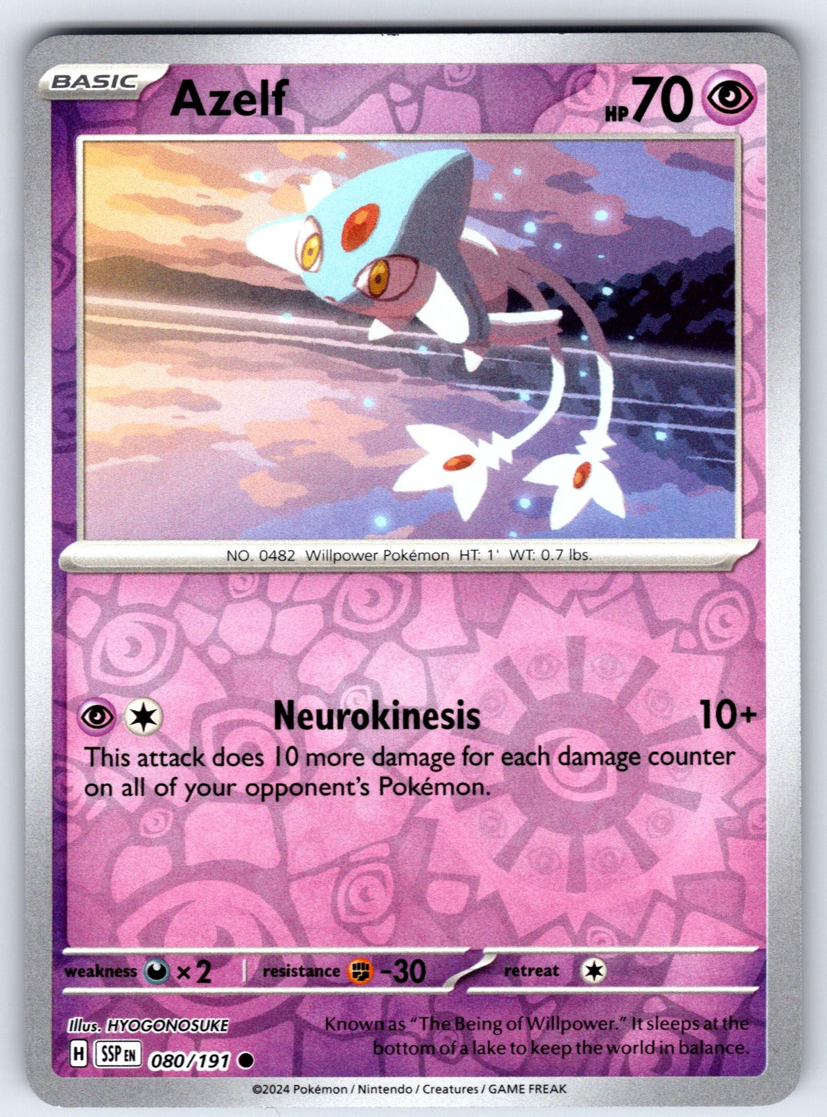 Azelf Reverse Holo Common SV08: Surging Sparks 080/191 NM 2024