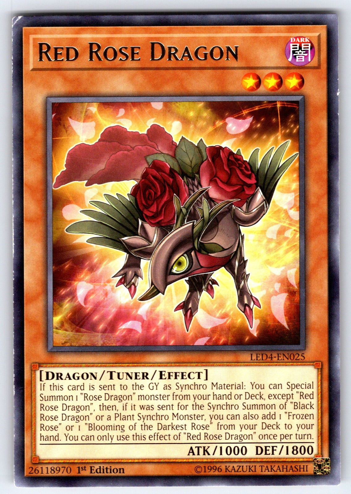 Red Rose Dragon 1st Edition Common Legendary 5D's Decks L5DD-ENA07 NM 2025