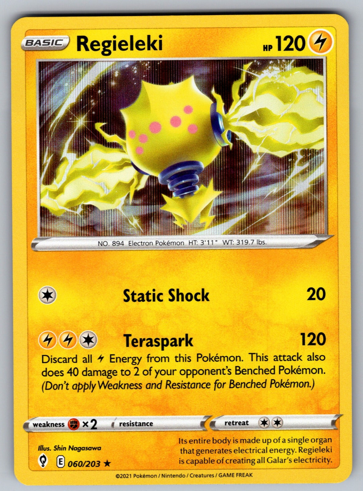 Regieleki Holo Rare SWSH07: Evolving Skies 060/203 NM 2021