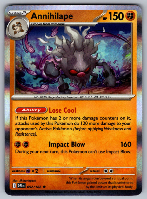 Annihilape Holo Rare SV10: Destined Rivals 092/182 NM 2025
