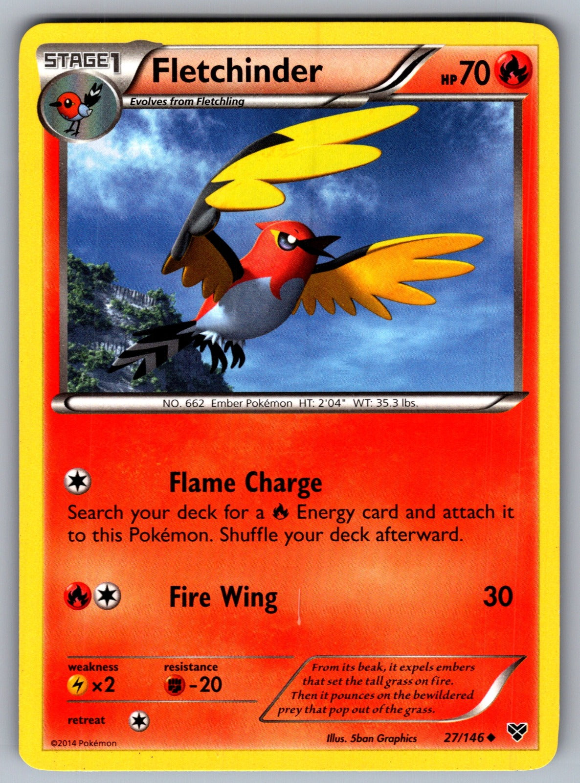 Fletchinder Uncommon XY Base Set 27/146 LP 2014