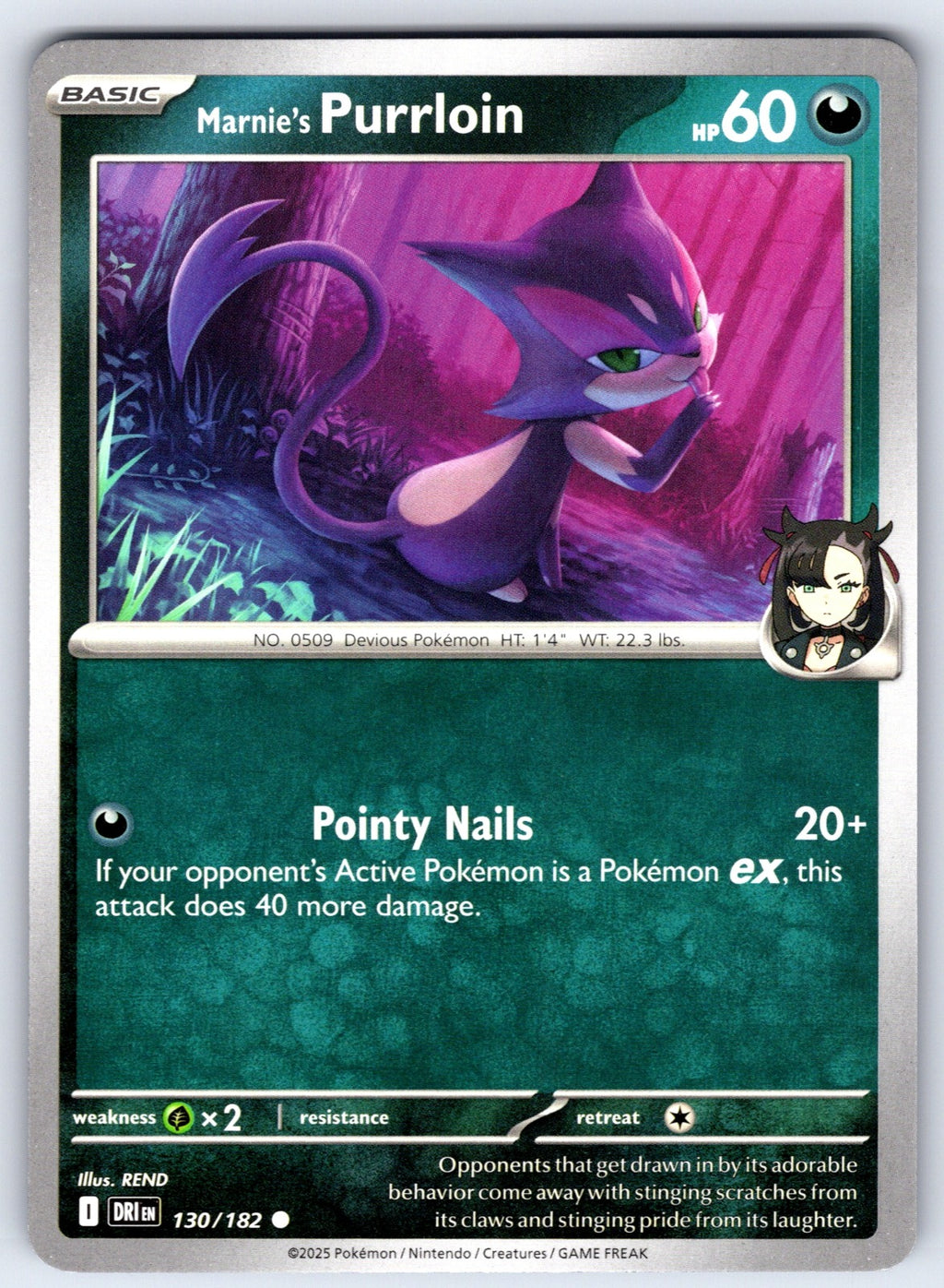 Marnie's Purrloin Common SV10: Destined Rivals 130/182 NM 2025
