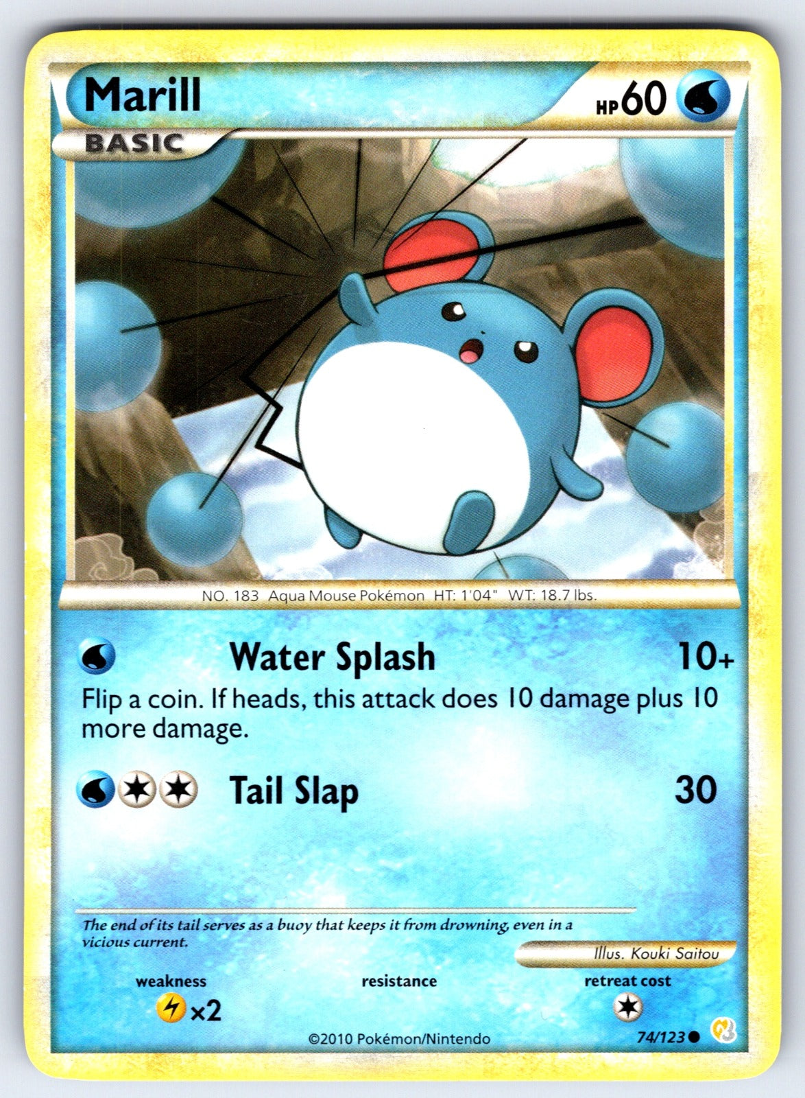 Marill Common HeartGold SoulSilver 74/123 LP 2010