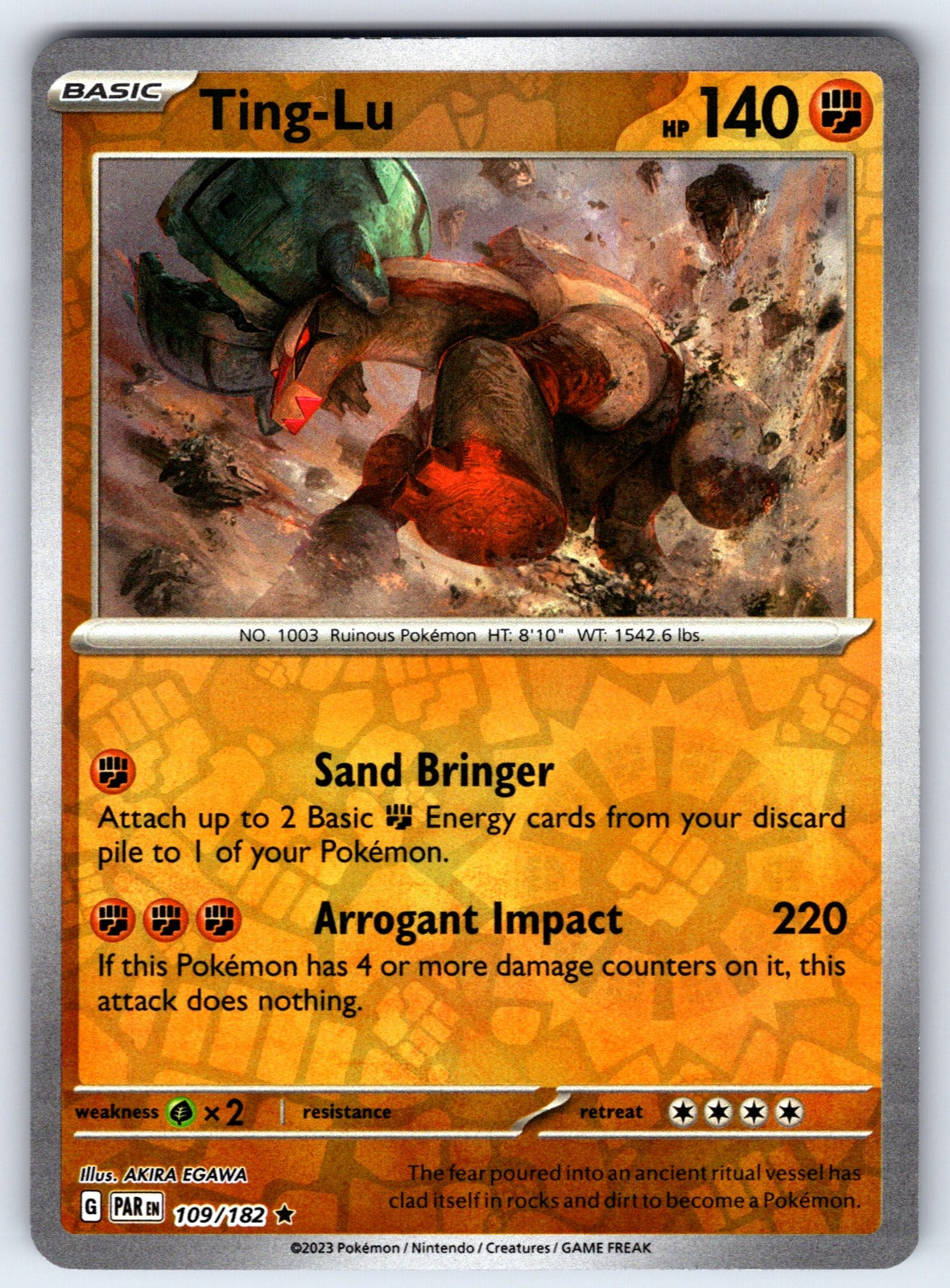 Ting-Lu Reverse Holo Rare SV04: Paradox Rift 109/182 NM 2023