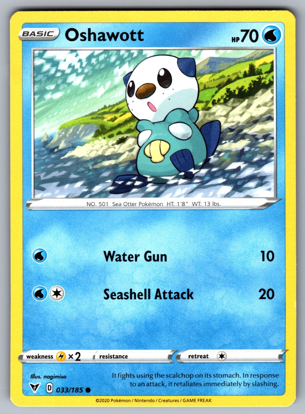 Oshawott Common SWSH04: Vivid Voltage 033/185 NM 2020
