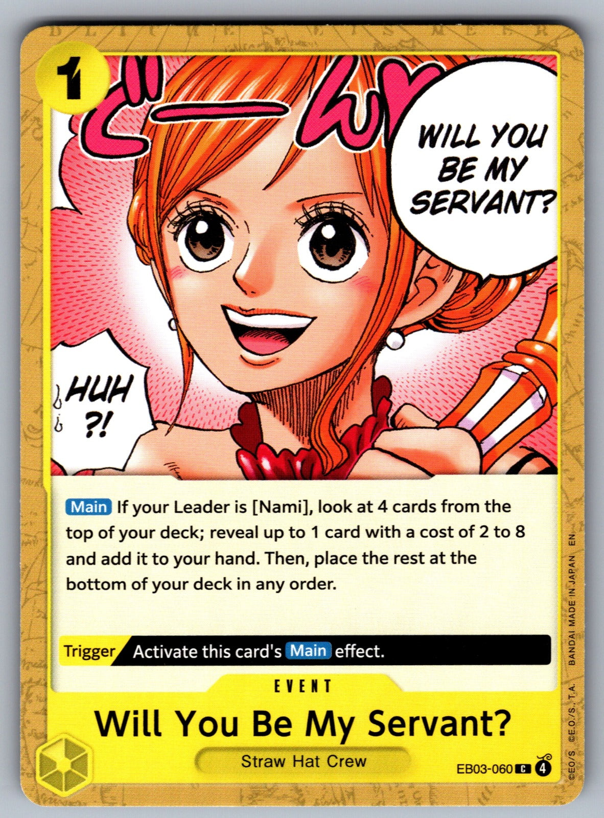 Will You Be My Servant? C Extra Booster: One Piece Heroines Edition EB03-060 NM 