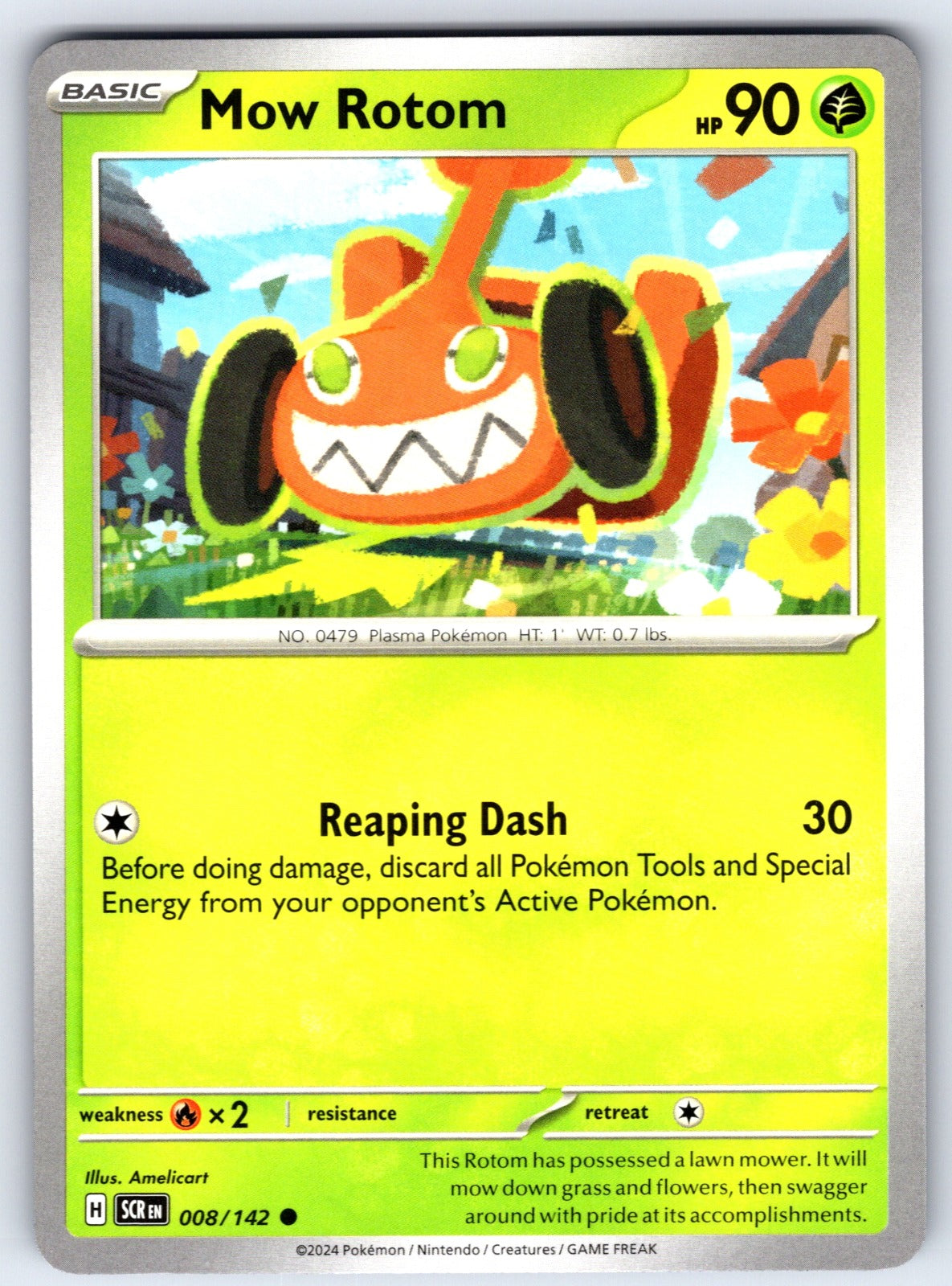 Mow Rotom Common SV07: Stellar Crown 008/142 NM 2024
