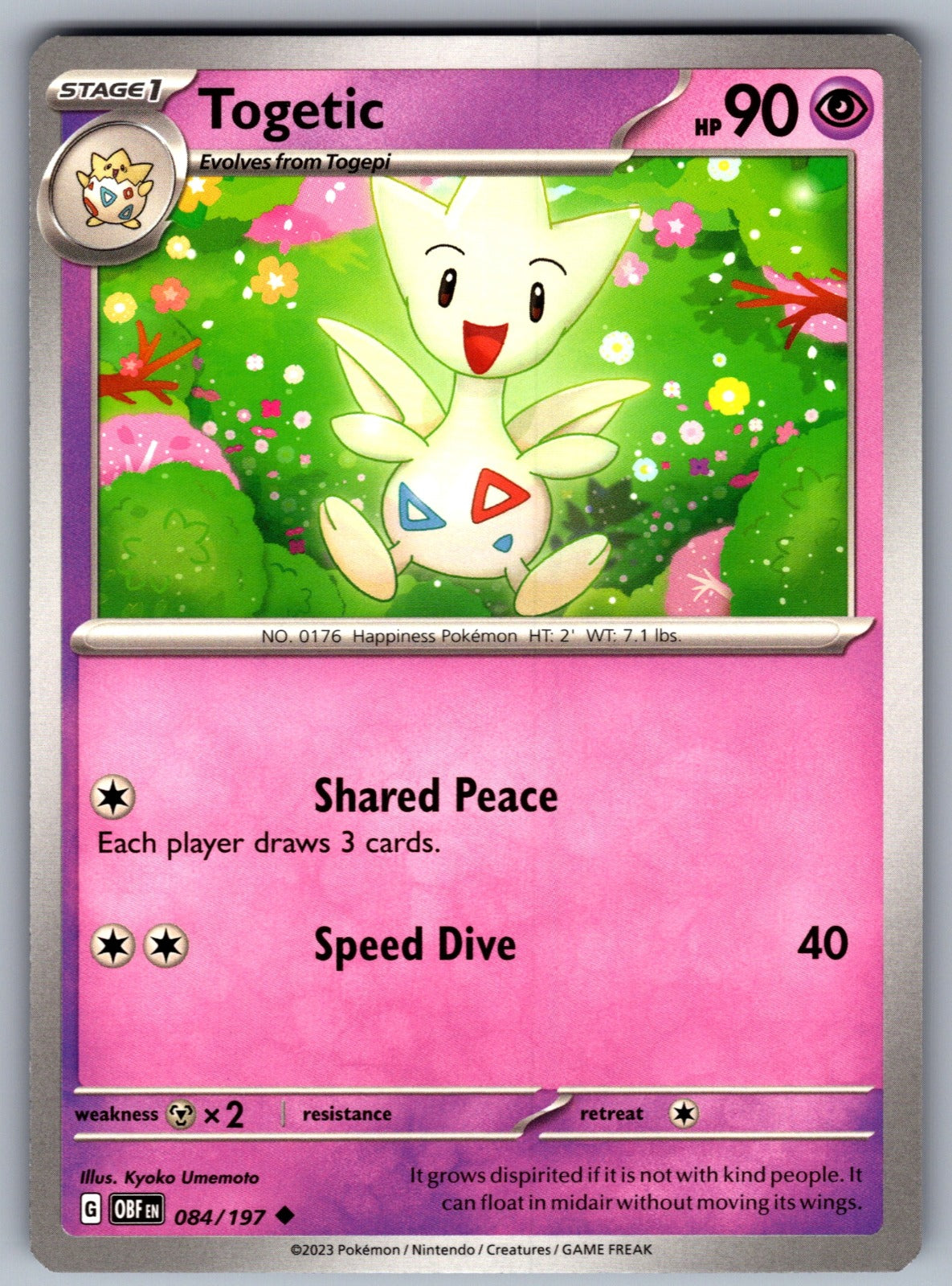 Togetic Uncommon SV03: Obsidian Flames 084/197 NM 2023