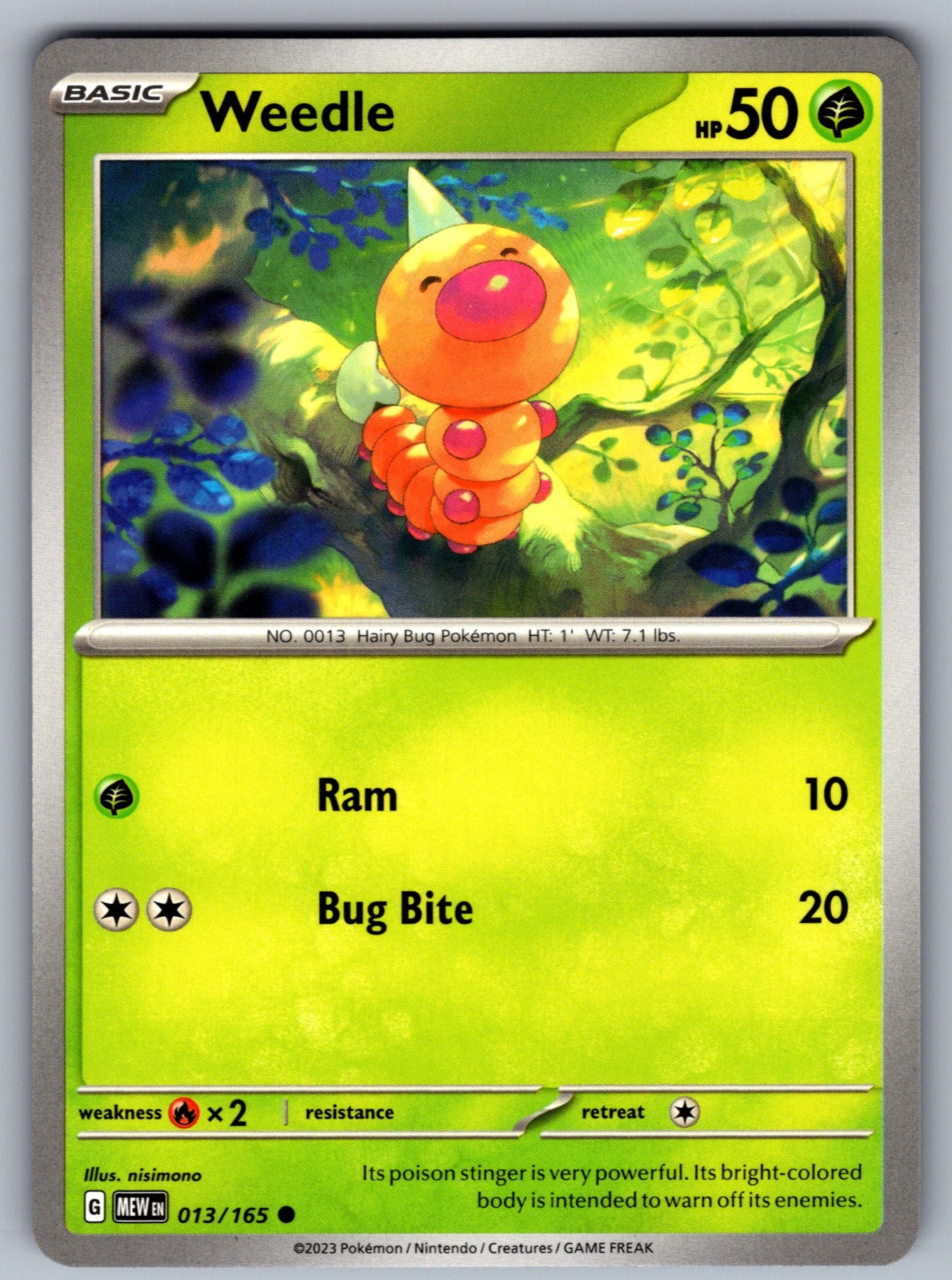 Weedle Common SV: Scarlet & Violet 151 013/165 NM 2023