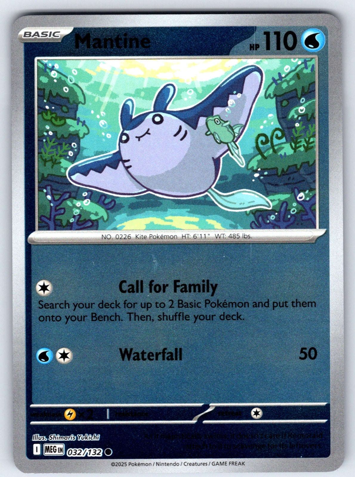 Mantine Reverse Holo Common ME01: Mega Evolution 032/132 NM 2025