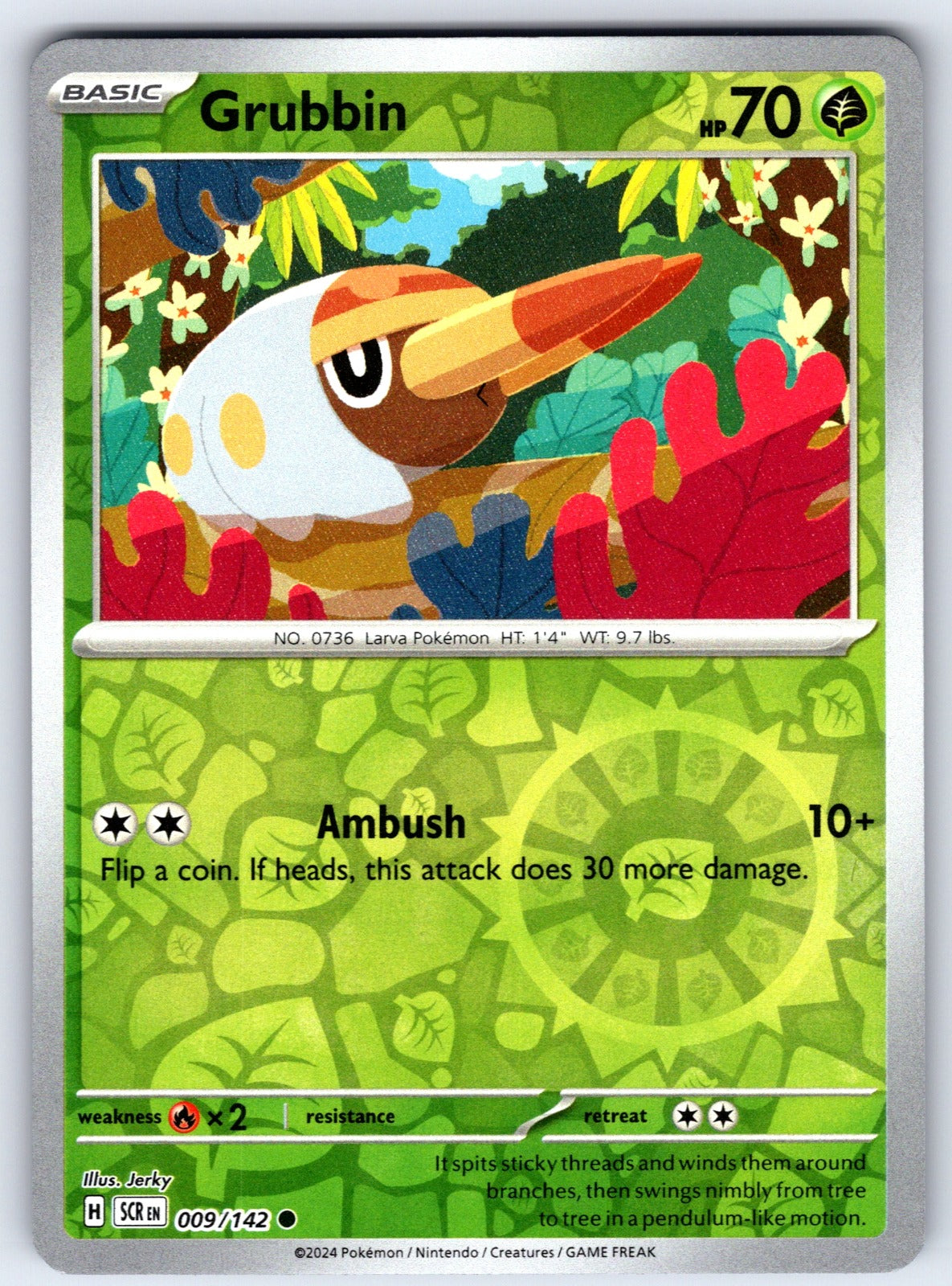 Grubbin Reverse Holo Common SV07: Stellar Crown 009/142 NM 2024