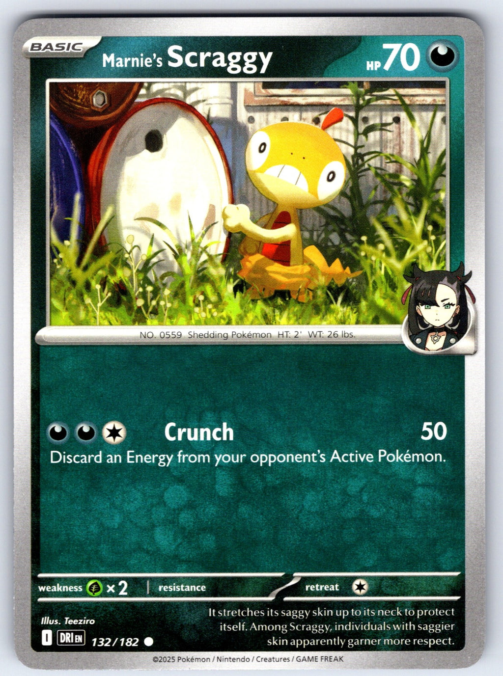 Marnie's Scraggy Common SV10: Destined Rivals 132/182 NM 2025