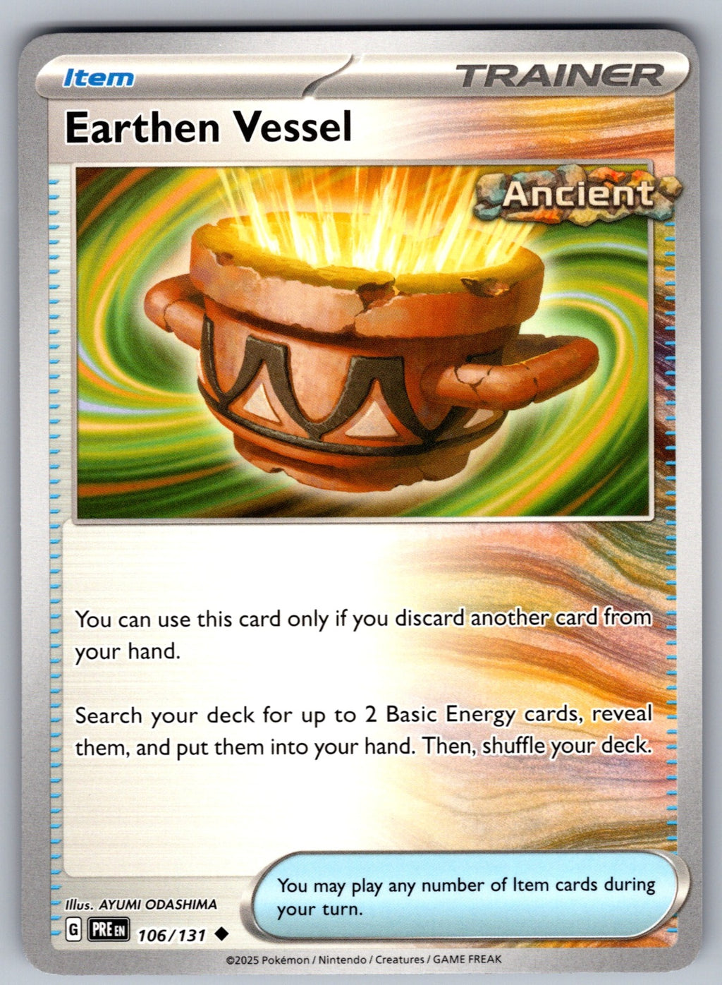 Earthen Vessel Uncommon SV: Prismatic Evolutions 106/131 NM 2025