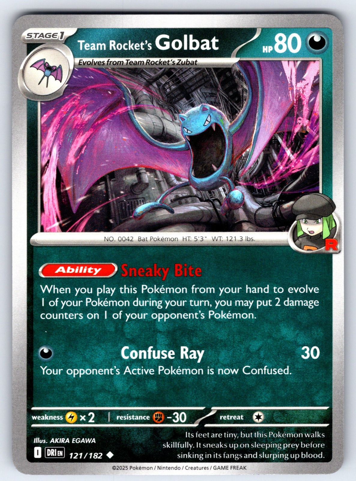Team Rocket's Golbat Uncommon SV10: Destined Rivals 121/182 NM 2025