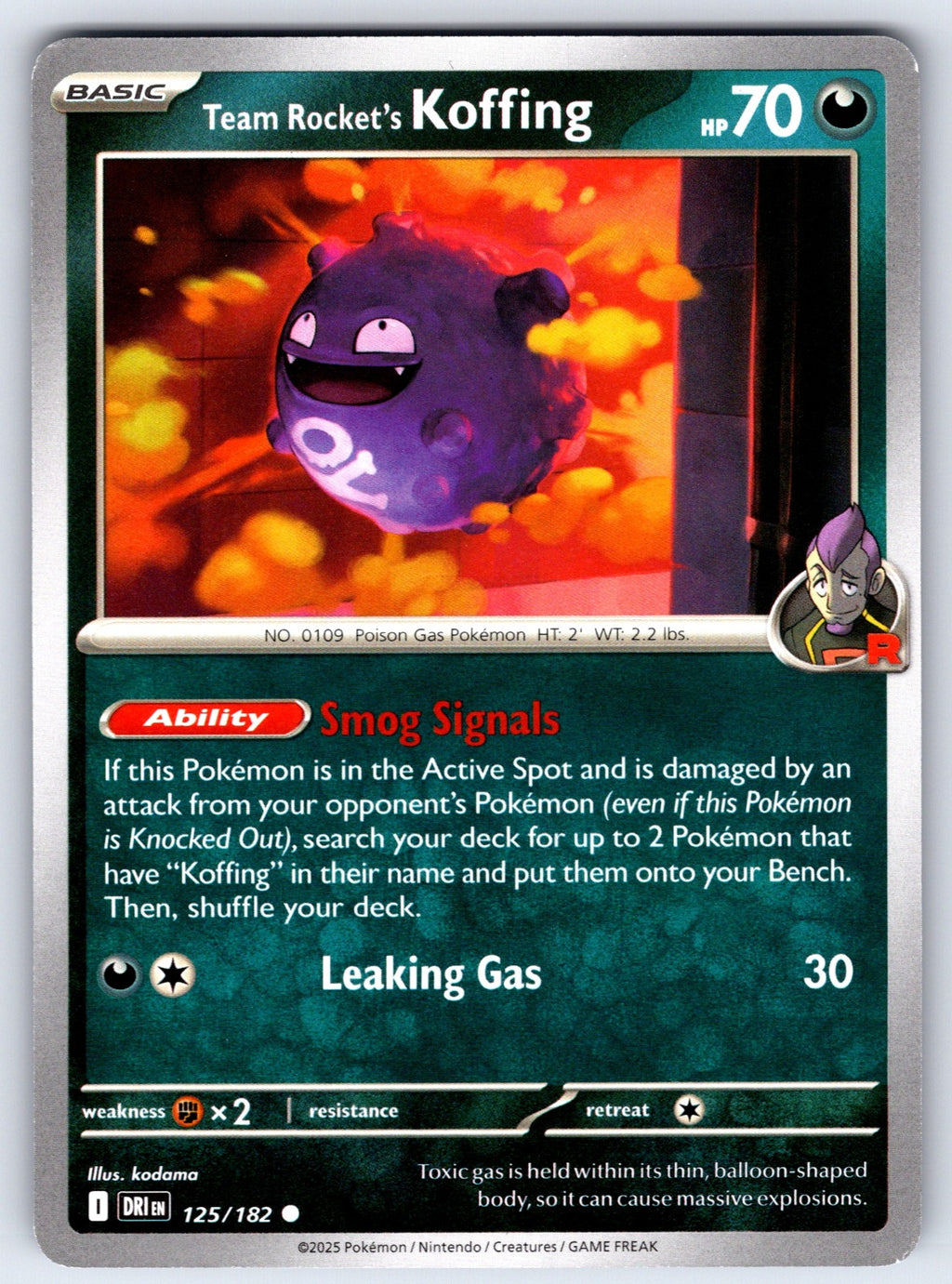 Team Rocket's Koffing Common SV10: Destined Rivals 125/182 NM 2025