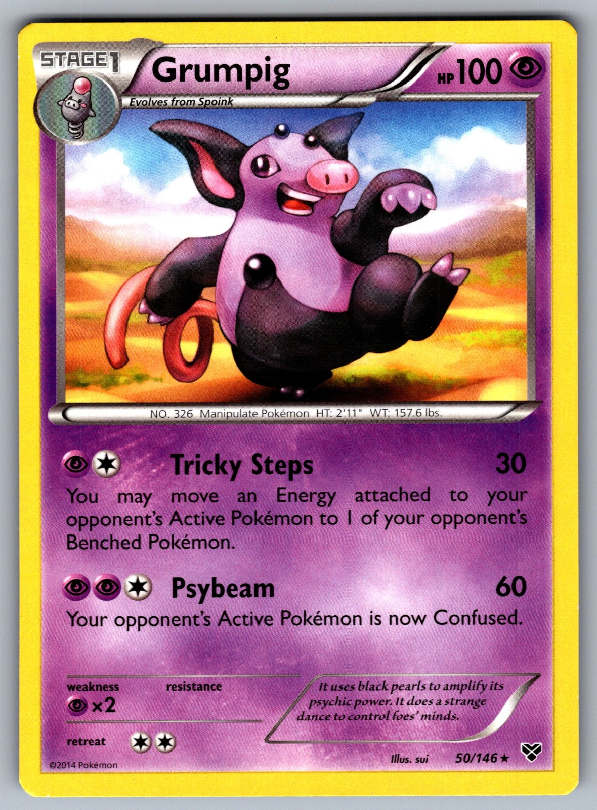 Grumpig Rare XY Base Set 50/146 LP 2014