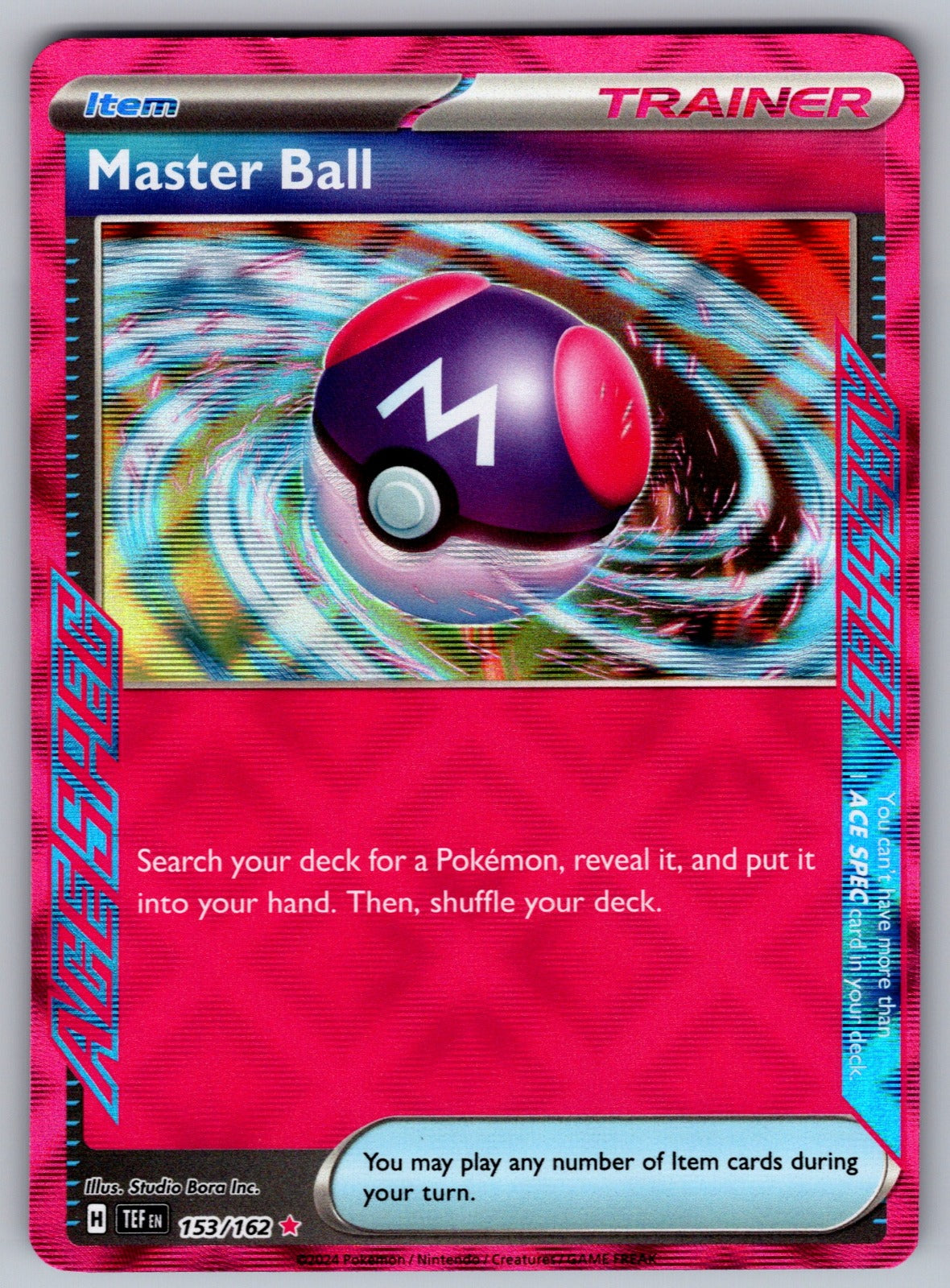 Master Ball Holo ACE SPEC Rare SV05: Temporal Forces 153/162 NM 2024