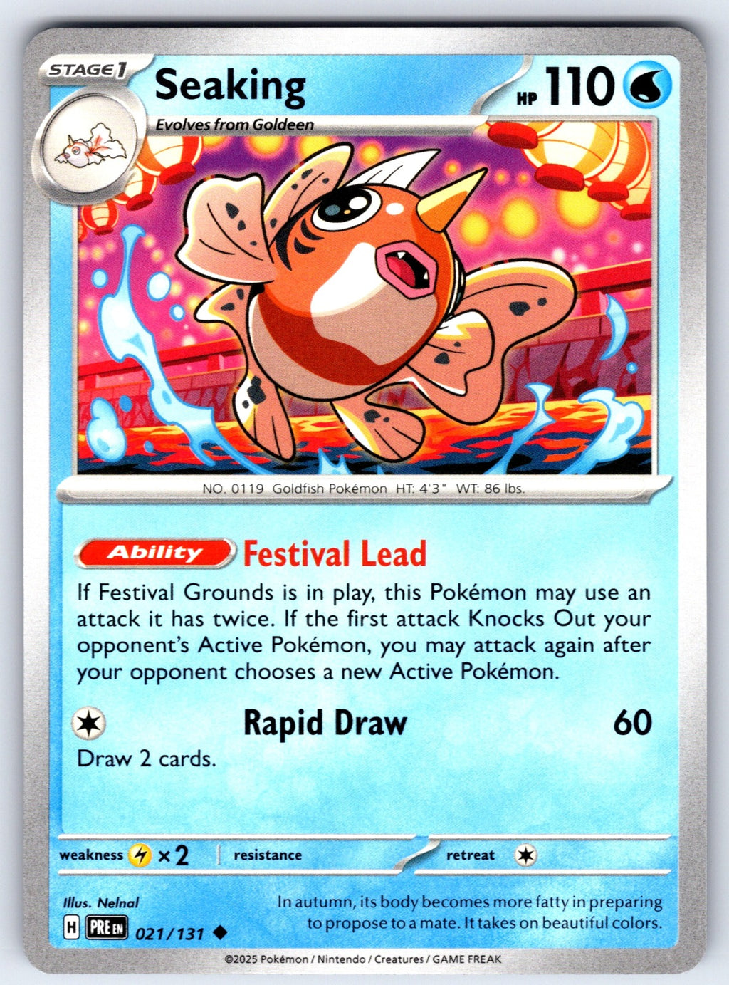 Seaking Uncommon SV: Prismatic Evolutions 021/131 NM 2025