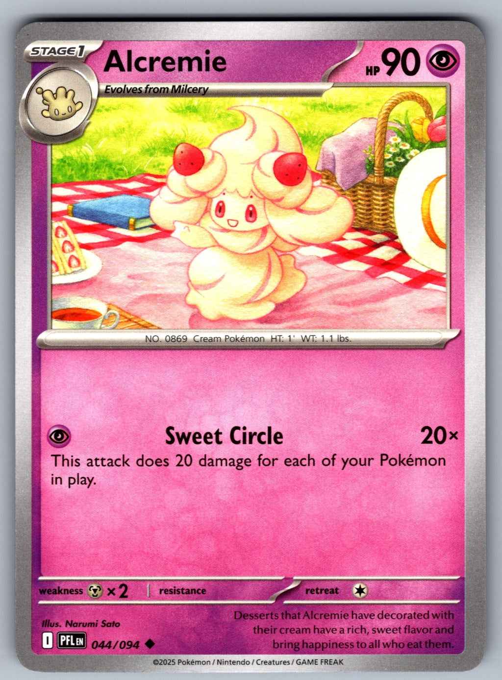 Alcremie Uncommon ME02: Phantasmal Flames 044/094 NM 2025