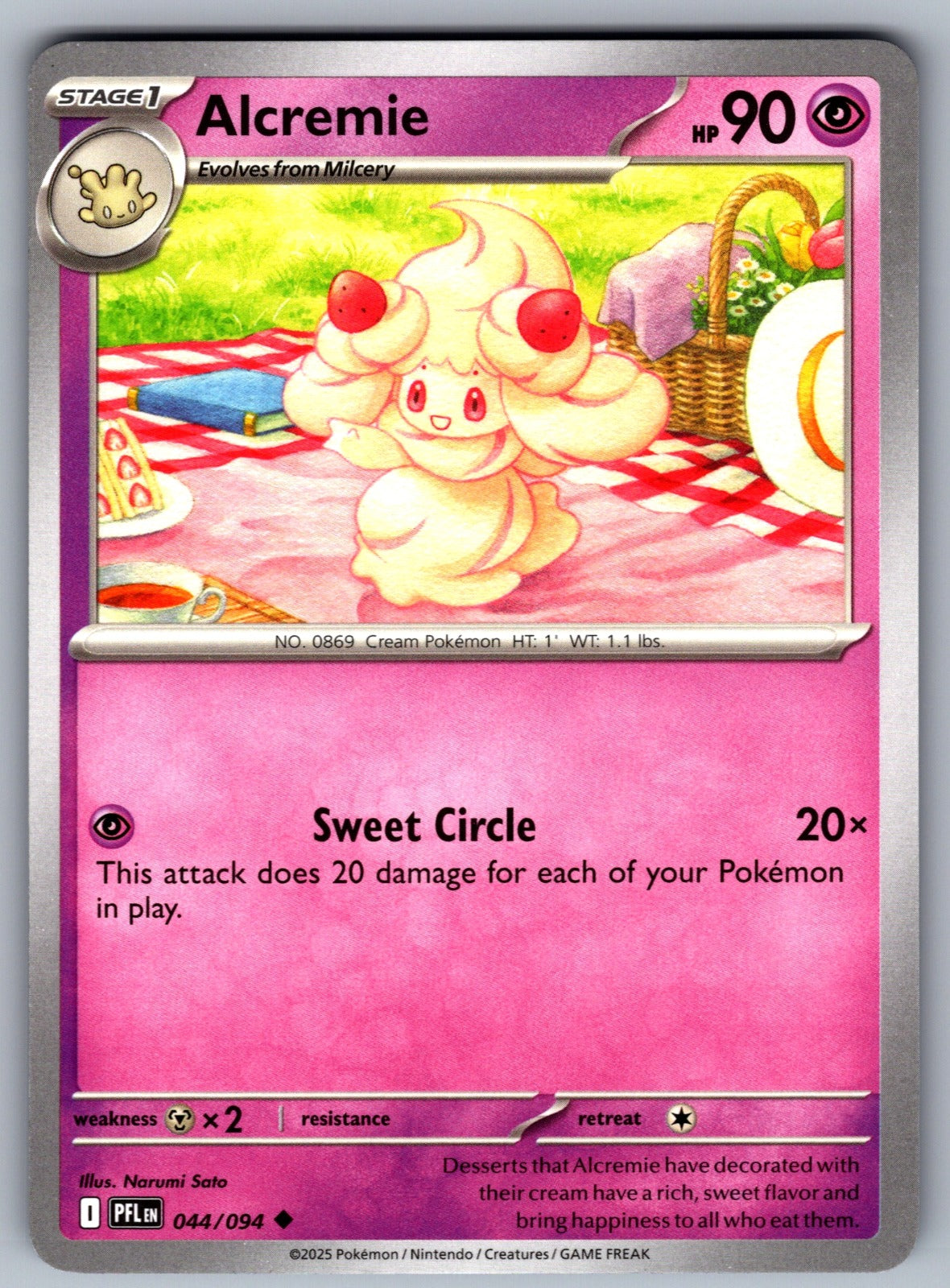 Alcremie Uncommon ME02: Phantasmal Flames 044/094 NM 2025