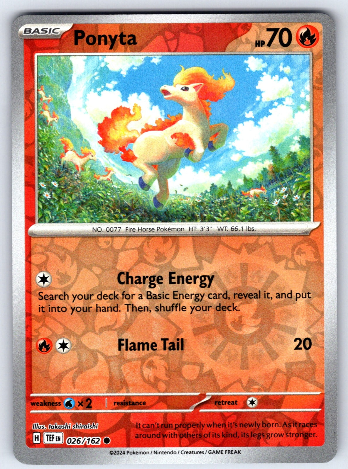 Ponyta Reverse Holo Common SV05: Temporal Forces 026/162 NM 2024