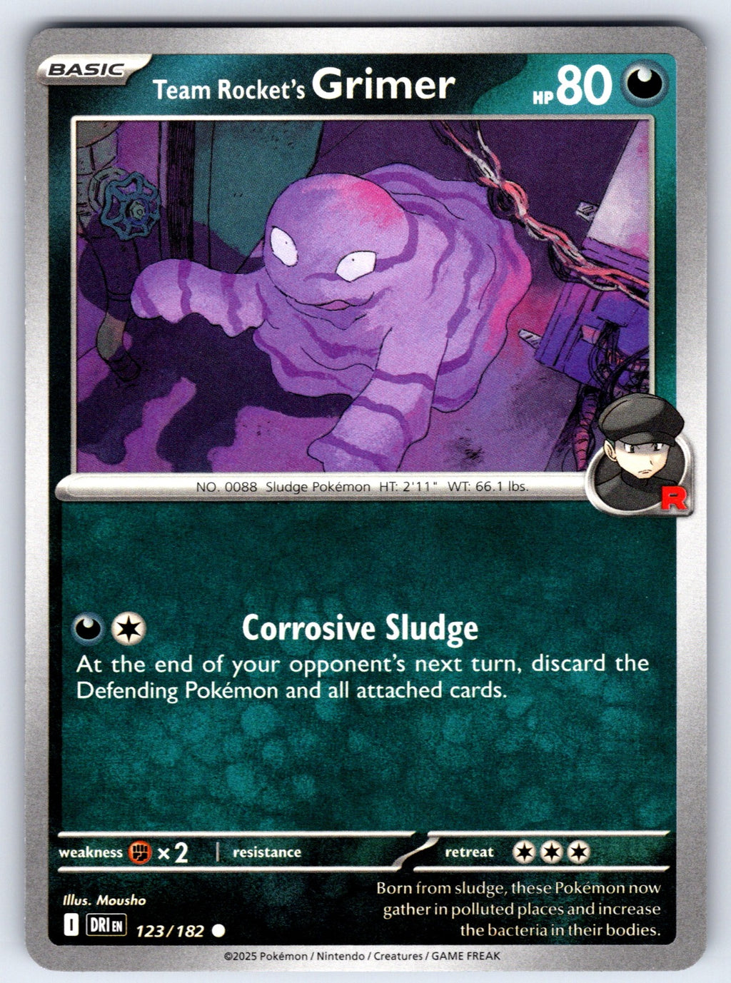 Team Rocket's Grimer Common SV10: Destined Rivals 123/182 NM 2025