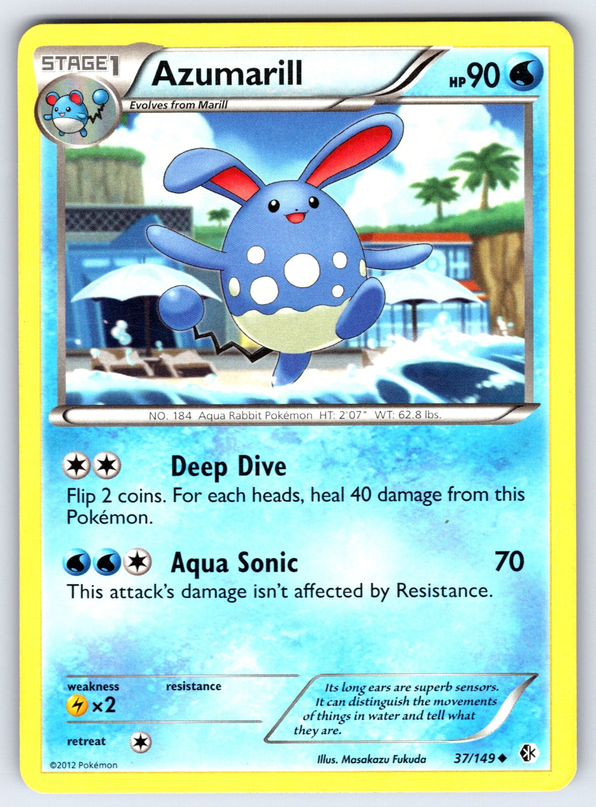 Azumarill Uncommon Boundaries Crossed 37/149 LP 2012