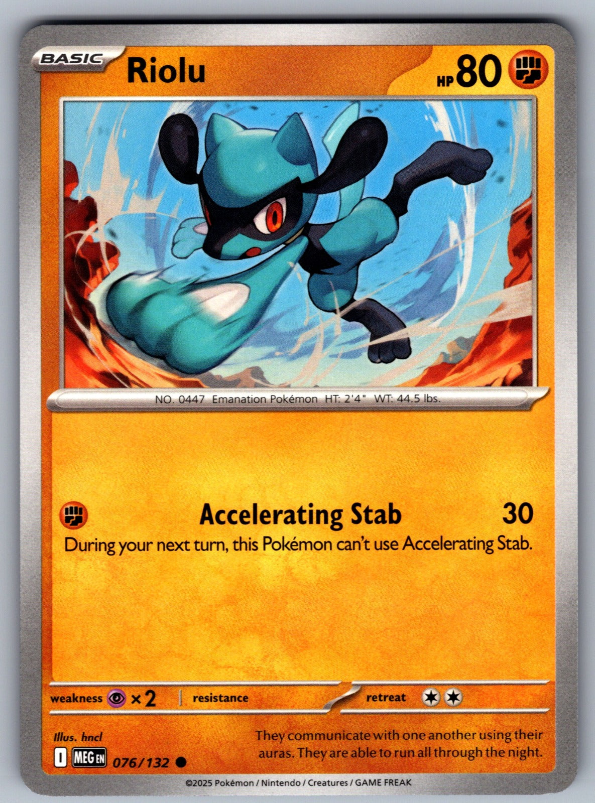 Riolu Common ME01: Mega Evolution 076/132 NM 2025