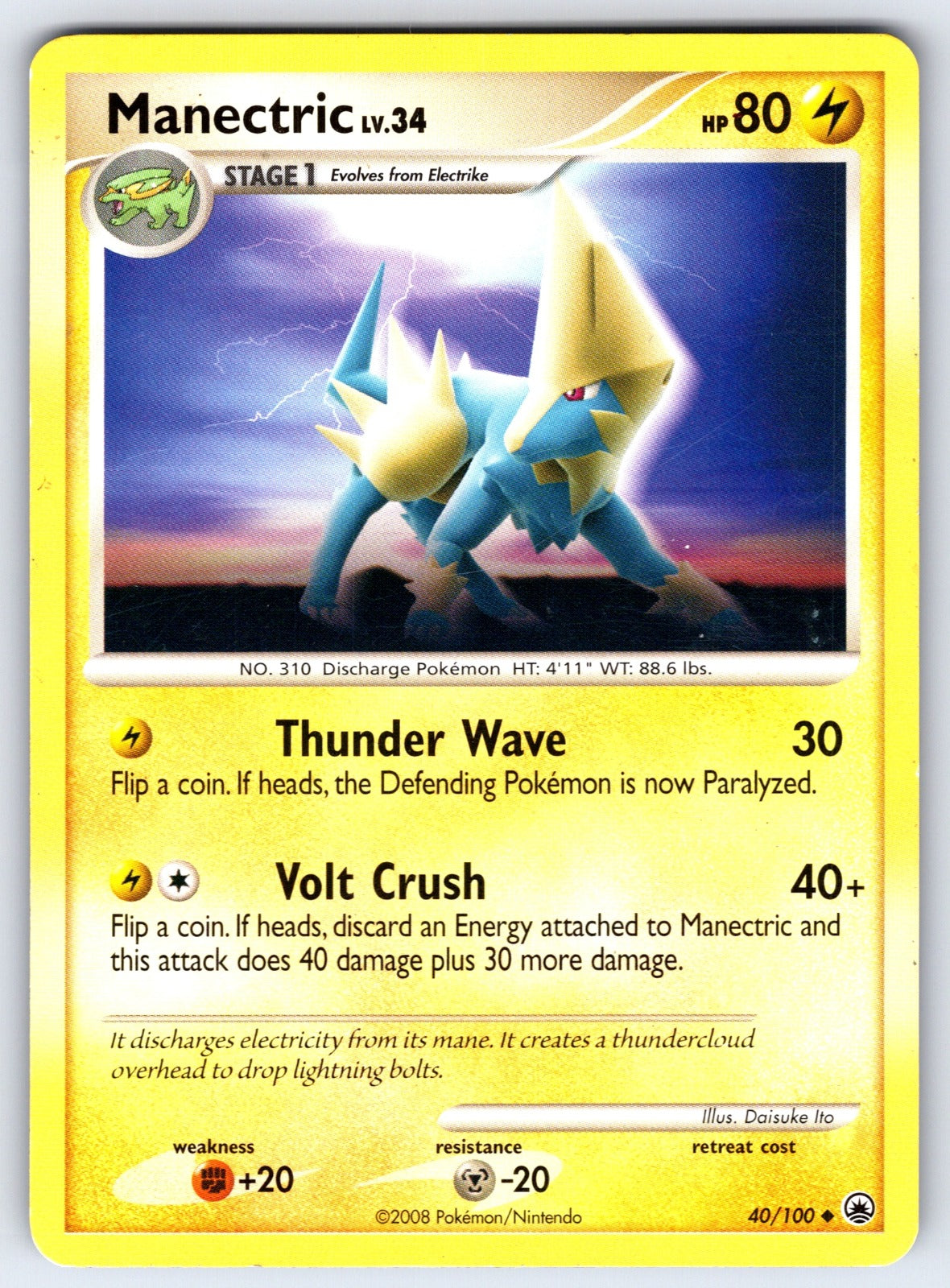 Manectric Uncommon Majestic Dawn 40/100 LP 2008