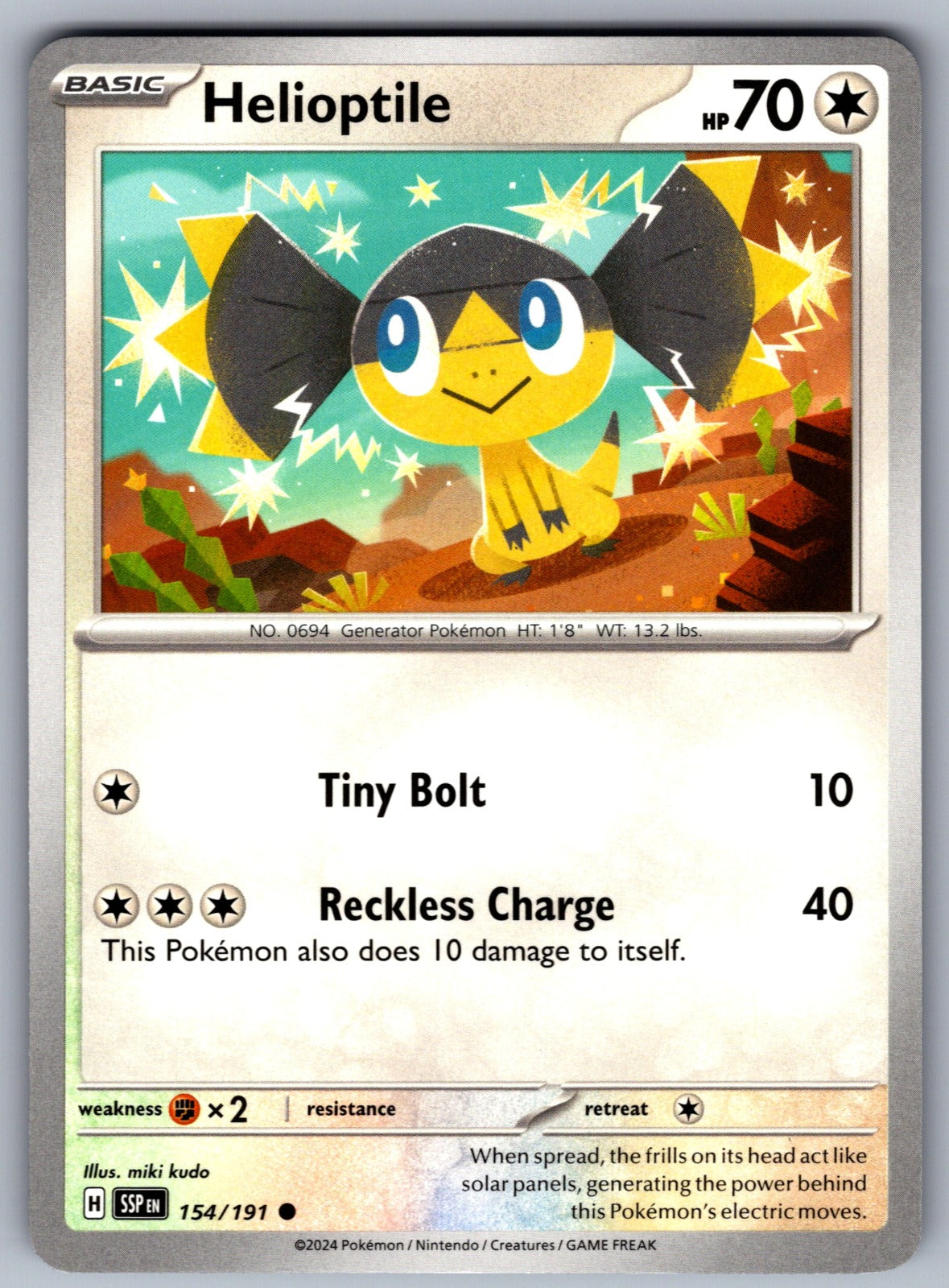 Helioptile Common SV08: Surging Sparks 154/191 NM 2024
