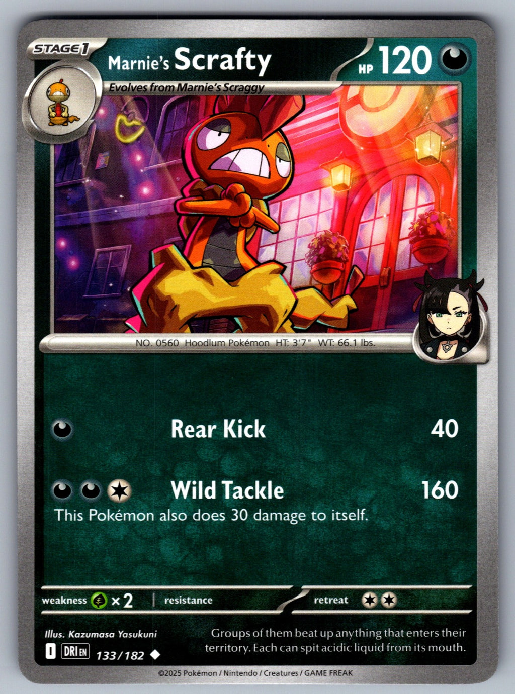 Marnie's Scrafty Uncommon SV10: Destined Rivals 133/182 NM 2025