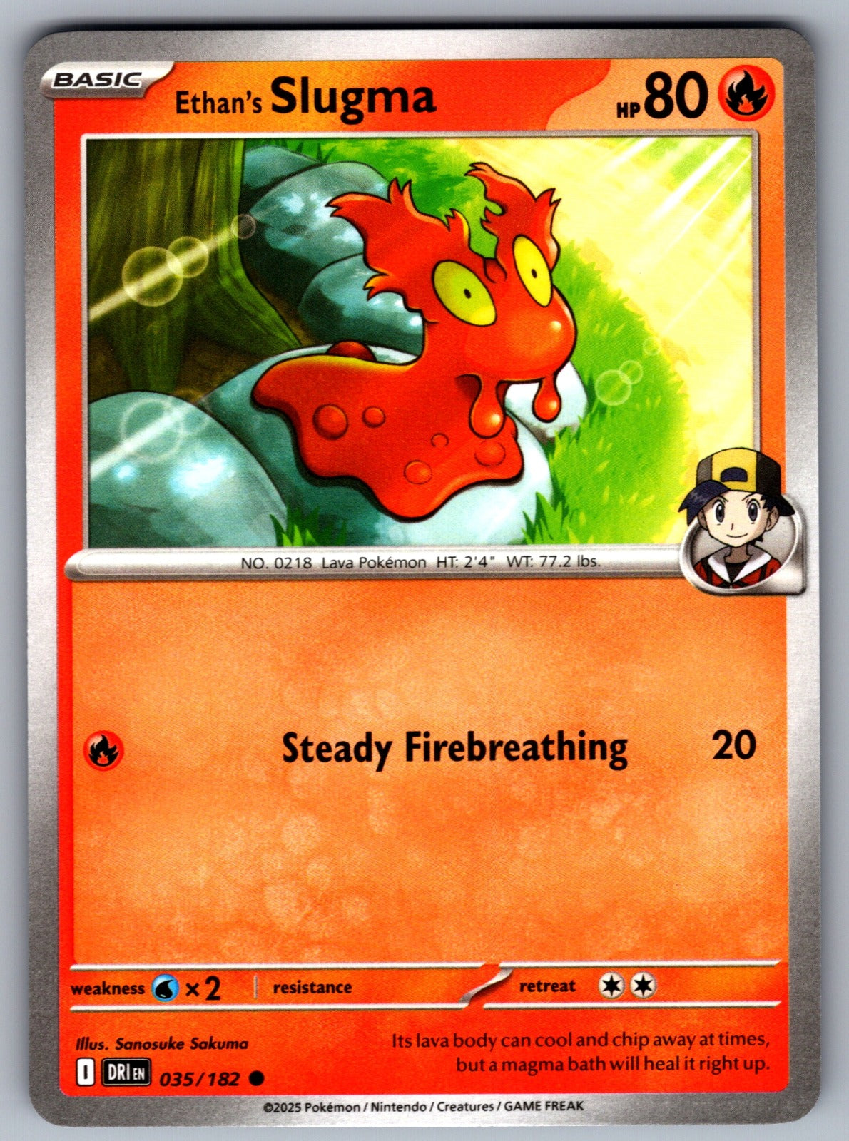 Ethan's Slugma Common SV10: Destined Rivals 035/182 NM 2025