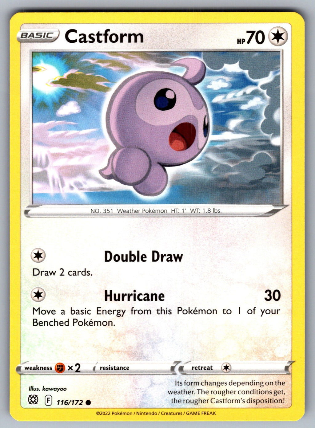 Castform Common SWSH09: Brilliant Stars 116/172 NM 2022