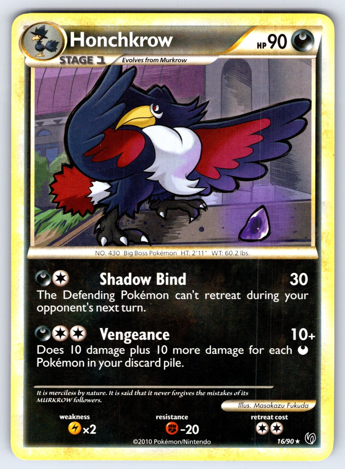 Honchkrow (16) Rare Undaunted 16/90 LP 2010