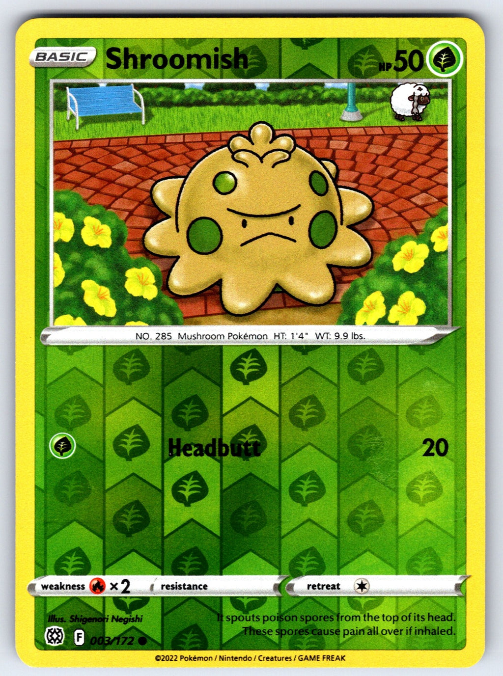 Shroomish Reverse Holo Common SWSH09: Brilliant Stars 003/172 NM 2022