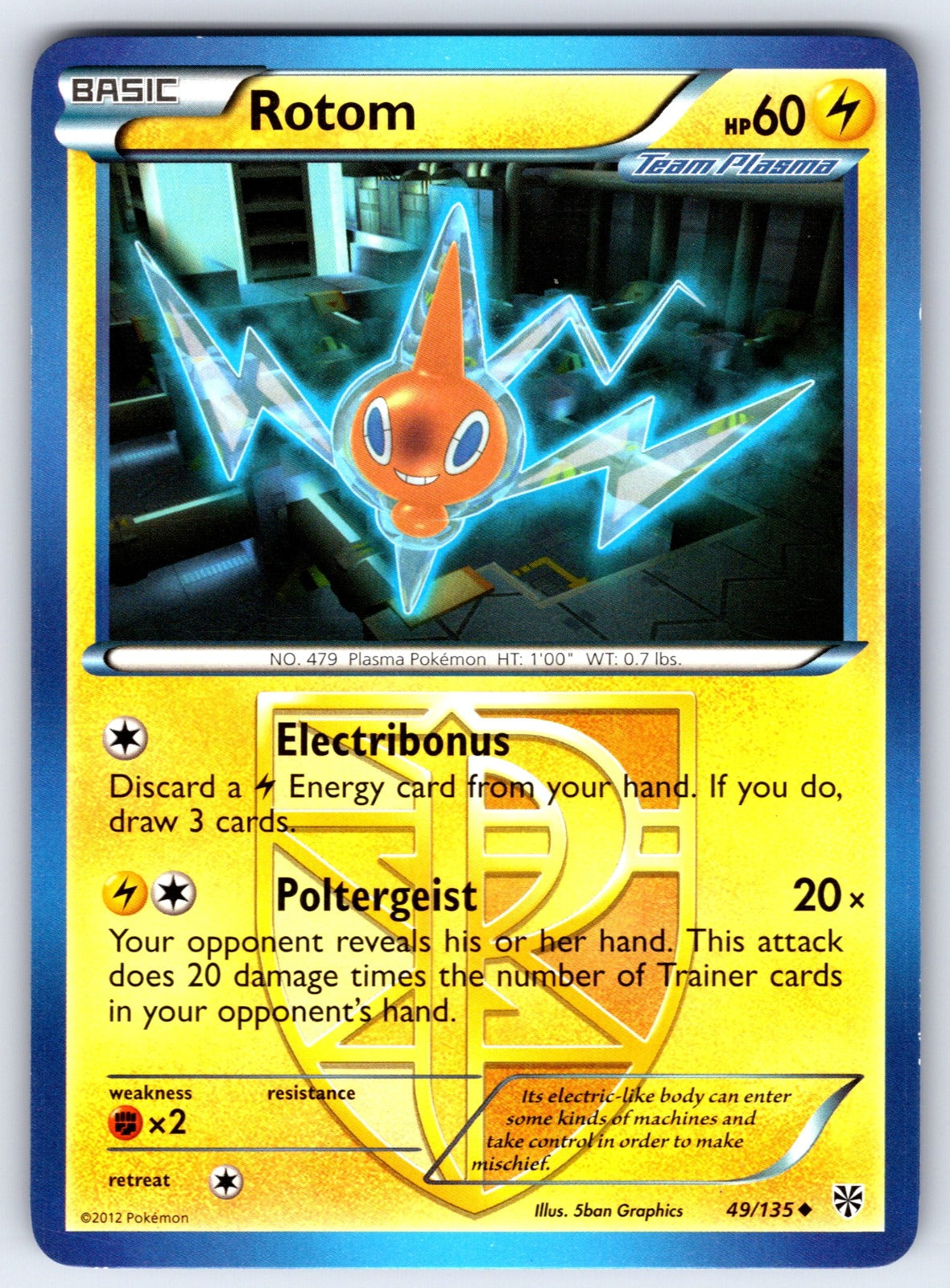 Rotom (Team Plasma) Uncommon Plasma Storm 49/135 LP 2013