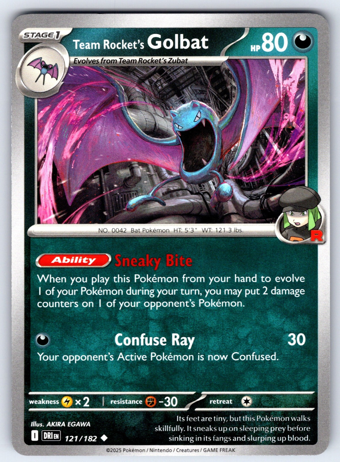 Team Rocket's Golbat Uncommon SV10: Destined Rivals 121/182 NM 2025