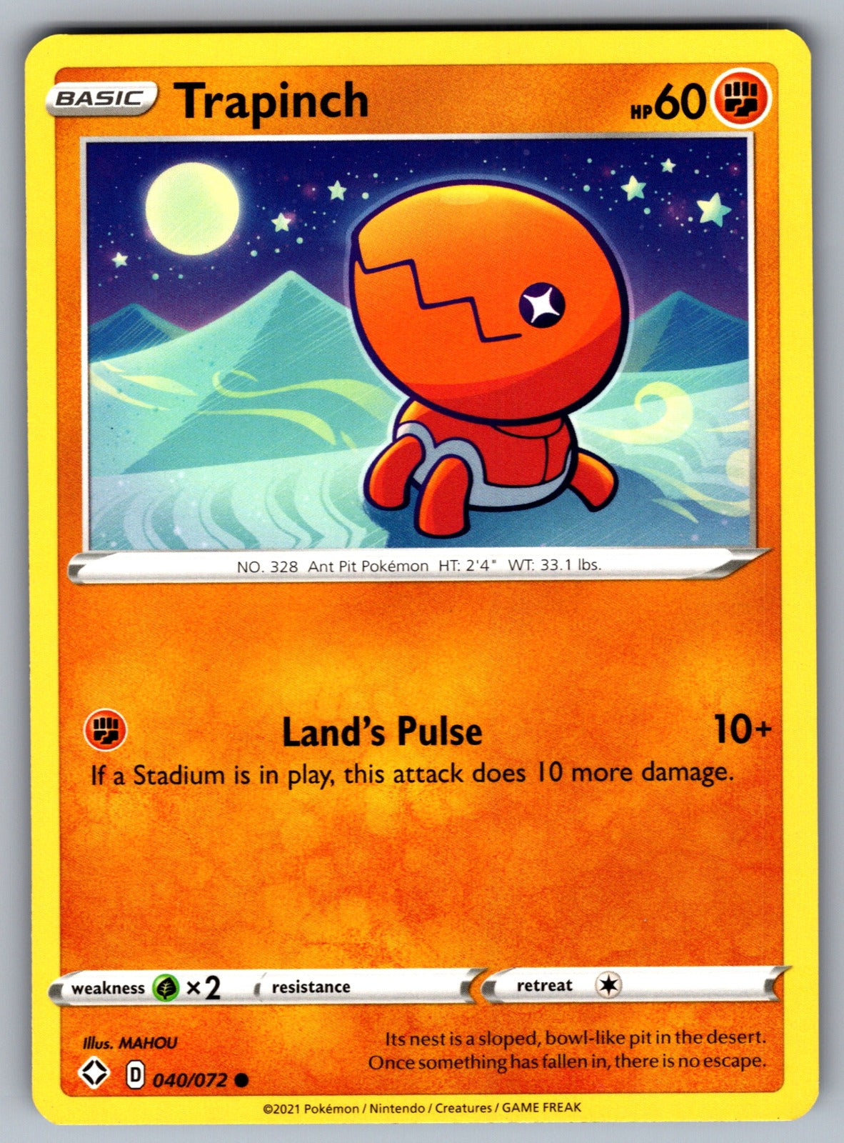 Trapinch Common Shining Fates 040/072 NM 2021