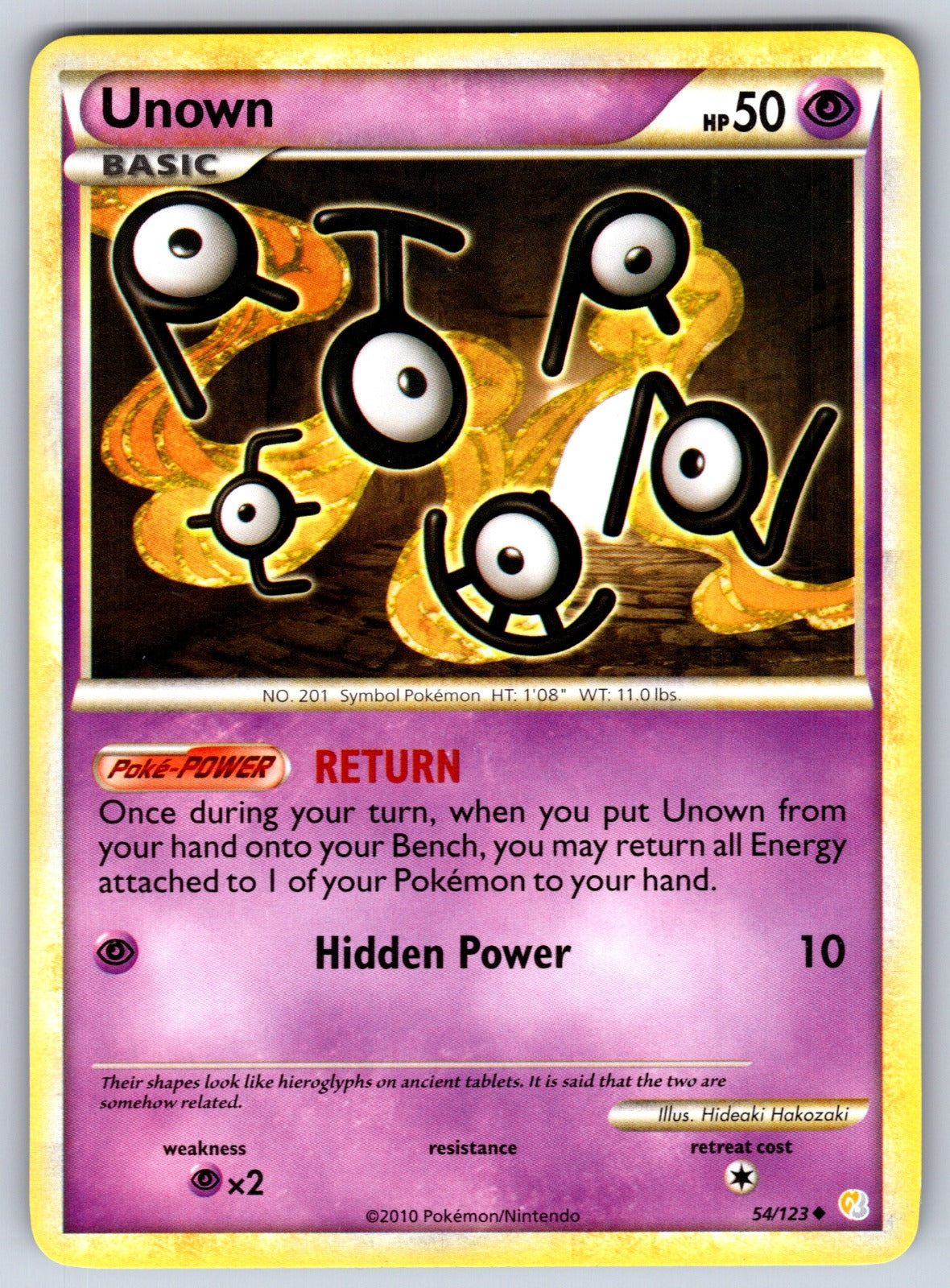 Unown (54) Uncommon HeartGold SoulSilver 54/123 LP 2010