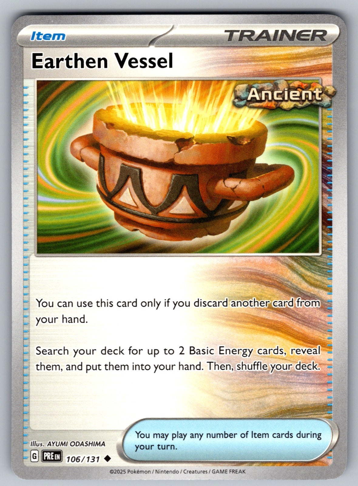 Earthen Vessel Uncommon SV: Prismatic Evolutions 106/131 NM 2025