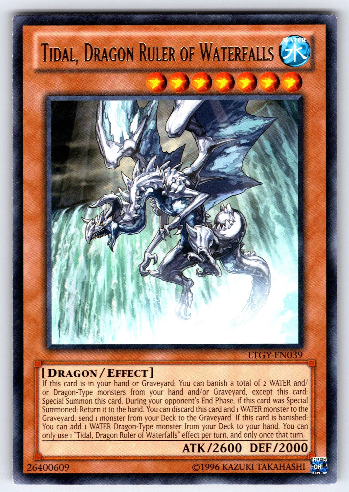 Tidal, Dragon Ruler of Waterfalls Unlimited Rare Lord of the Tachyon Galaxy LTGY
